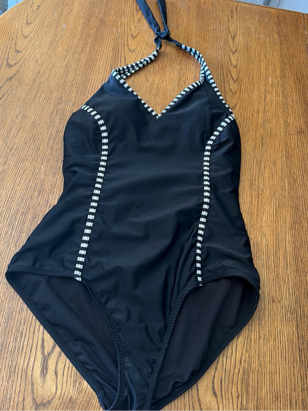 CATALINA Black Halter One-Piece Swimsuit with Contrast Trim